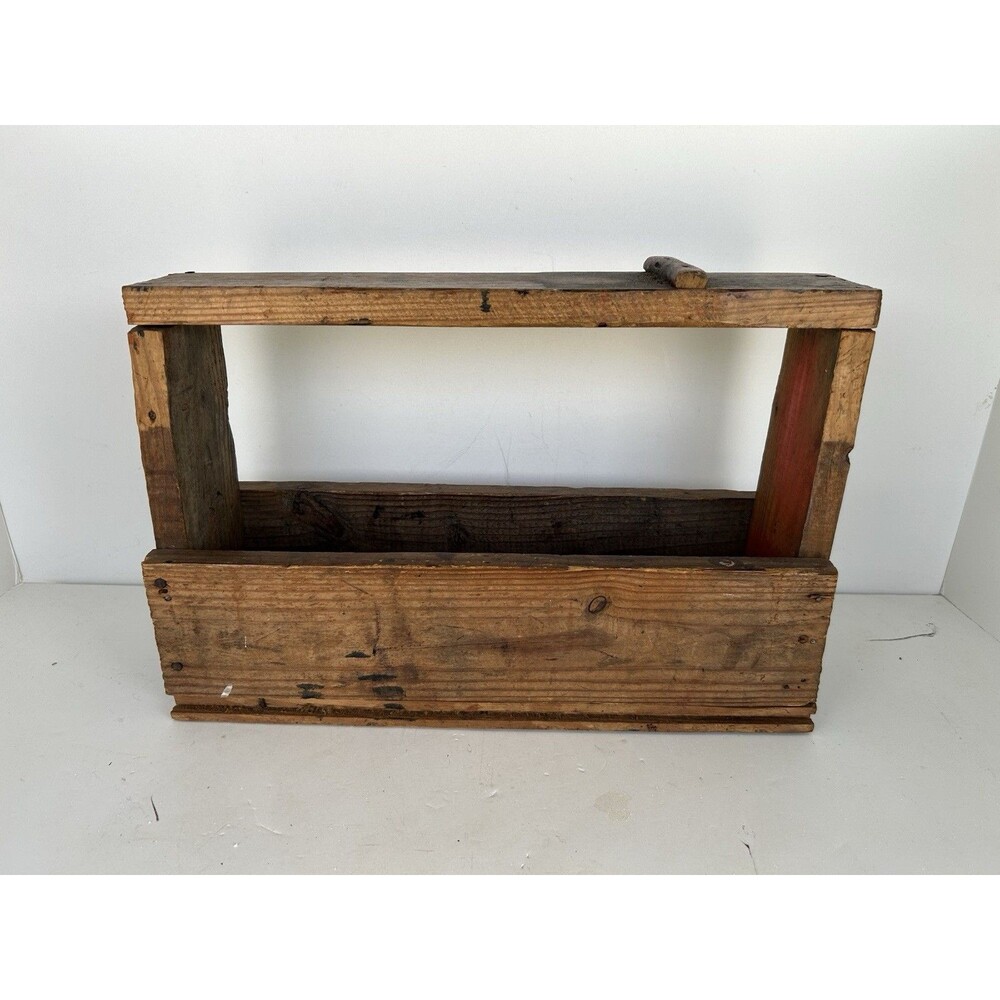 Primitive Wooden Shoeshine Box Vintage Rustic Shoe Shine  Caddy Handmade